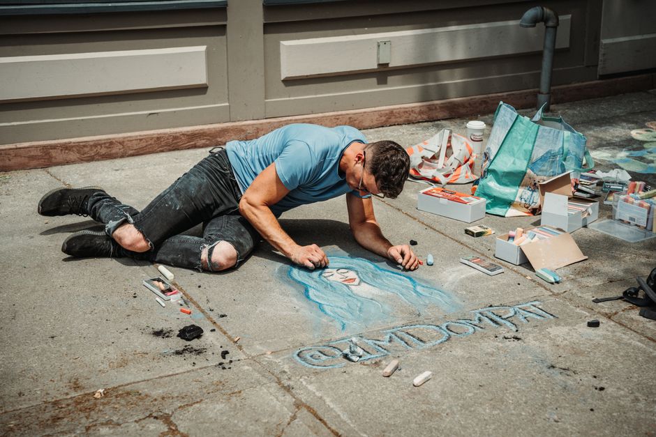 Zomers 3D-kunstwerk met visuele verwarring.
